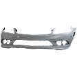 Front Primed Bumper Cover, Without Headlight Washer Holes, Without Side Marker Holes