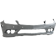 Front Primed Bumper Cover, Without Headlight Washer Holes, Without Side Marker Holes