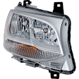 Passenger Side Headlight, with Bulb, Halogen, Clear Lens, Base Model, CAPA Certified