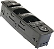 Front, Driver Side Window Switch, Black, Except Electric Side Windows, with Folding Mirrors Code 500, without Electric Hinge Windows Code 848