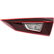 Passenger Side, Inner Tail Light, with Bulb, Halogen, Clear and Red Lens, CAPA CERTIFIED