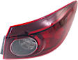 Passenger Side, Outer Tail Light, with Bulb, Halogen, Red Lens, Sedan, Mexico Built Vehicle, CAPA CERTIFIED