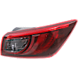 Passenger Side, Outer Tail Light, with bulb, LED, Mounts On Body