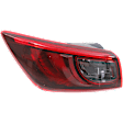 Driver Side, Outer Tail Light, with bulb, LED, Mounts On Body