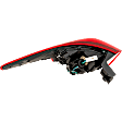 Passenger Side, Outer Tail Light, with Bulb, Halogen, Clear and Red Lens