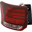 Driver Side, Outer Tail Light, with Bulb, Halogen, Clear and Red Lens, CAPA CERTIFIED