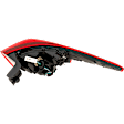 Driver Side, Outer Tail Light, with Bulb, Halogen, Clear and Red Lens, CAPA CERTIFIED
