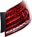 Passenger Side, Outer LED Tail Light, With bulb(s), Red Lens