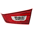 Passenger Side, Inner Tail Light, with Bulb, Halogen, Red Lens, CAPA CERTIFIED