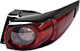 Passenger Side, Outer Tail Light, with Bulb, Halogen, Red Lens