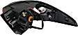 Passenger Side, Outer Tail Light, with Bulb, Halogen, Red Lens
