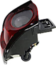 Driver Side, Outer Tail Light, with Bulb, Halogen, Red Lens
