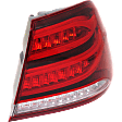 Passenger Side, Outer Tail Light, with Bulb, Halogen, Clear and Red Lens