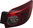 Passenger Side, Outer Tail Light, with Bulb, LED, Clear and Red Lens