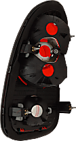 Passenger Side Tail Light, without Bulb, Halogen, Clear and Red Lens, 4 Cyl., 1.6L Engine