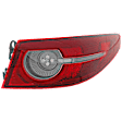 Passenger Side, Outer Tail Light, with Bulb, LED, Clear & Red Lens, Sedan, Mounts on Body, For Models Without Signature Lighting, CAPA CERTIFIED