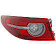 Driver Side, Outer Tail Light, with Bulb, LED, Clear & Red Lens, Sedan, Mounts on Body, For Models Without Signature Lighting, CAPA CERTIFIED