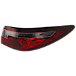 Passenger Side, Outer Tail Light, with Bulb, LED, For Models with Signature Lighting, CAPA CERTIFIED