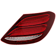 Passenger Side, Outer Tail Light, with Bulb, LED, Sedan, Mounts on Body, CAPA Certified