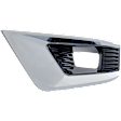 Front, Driver Side Fog Light Trim, Black, Chrome Bezel, (SL, For Models without Midnight Edition)/Platinum/S/SV Models