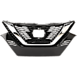 Grille, Painted Black Shell and Insert, For Models with Front View Camera, with Chrome Molding, without Emblem Provision, CAPA CERTIFIED
