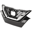 Grille, Painted Black Shell and Insert, For Models with Front View Camera, with Chrome Molding, without Emblem Provision, CAPA CERTIFIED