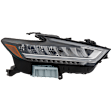 Passenger Side LED Headlight, With bulb(s), Clear Lens, Chrome Interior