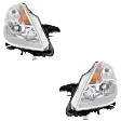 Driver and Passenger Side Headlights, without Bulbs, Halogen, Chrome Bezel