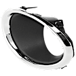 Front, Passenger Side Fog Light Trim, Black and Chrome