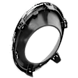 Front, Passenger Side Fog Light Trim, Black and Chrome