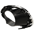 Front, Driver Side Fog Light Trim, Black and Chrome