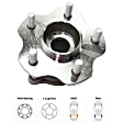 Rear, Driver or Passenger Side Wheel Hub, with Bearing, RWD