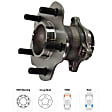 Rear, Driver or Passenger Side Wheel Hub, 5 Lugs, With Bearing, FWD