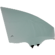Front, Driver Side Door Glass, Green Tint, Replaces NAGS Number FD26453GTY