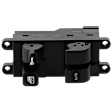 Front Or Rear, Driver Side Window Switch Black 4 Buttons