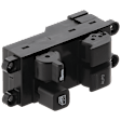 Front Or Rear, Driver Side Window Switch Black 4 Buttons