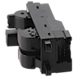 Front Or Rear, Driver Side Window Switch Black 4 Buttons