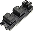Front, Driver Side Window Switch, Black, 6-Button