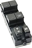 Front, Driver Side Window Switch, Black, 6-Button