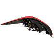 Passenger Side, Outer Tail Light, with Bulb, Halogen, Clear Red Lens, Black Interior