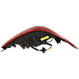 Passenger Side, Outer Tail Light, with Bulb, Halogen, Clear Red Lens, Black Interior