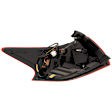 Passenger Side, Outer Tail Light, with Bulb, Halogen, Clear Red Lens, Black Interior, CAPA CERTIFIED