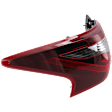 Driver Side, Outer Tail Light, with Bulb, Halogen, Clear Red Lens, Black Interior, 17-18 SR Model