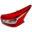Passenger Side, Outer Tail Light, with Bulb, LED, Red Lens