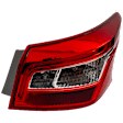 Passenger Side, Outer Tail Light, with Bulb, LED, Red Lens