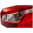 Passenger Side, Outer Tail Light, with Bulb, LED, Red Lens