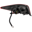 Passenger Side, Outer Tail Light, with Bulb, LED, Red Lens