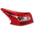 2018 Nissan Sentra - Driver Side, Outer Halogen Tail Light, With bulb(s), Mounts on Body, OE Replacement, CAPA Certified