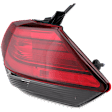 Passenger Side, Outer Tail Light, with Bulb, Halogen, Red Lens