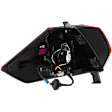 Passenger Side, Outer Tail Light, with Bulb, Halogen, Red Lens